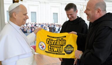 Pope Leo gets Terrible Towel during Vatican visit from Saint Vincent College leaders