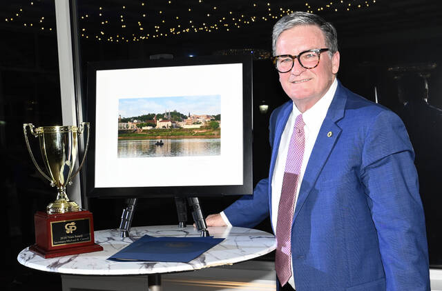 <p>State Secretary of Transportation Michael Carroll was honored with the Titan Award by the Greater Pittston Chamber of Commerce. He received a trophy, a photo of Pittston, and a citation from State Rep. Jim Haddock.</p>
<p>Tony Callaio | For Sunday Dispatch</p>