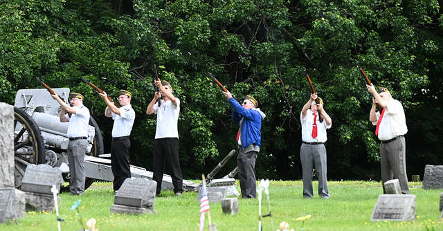 <p>Veterans conducted a 21-gun salute at the Wyoming Cemetery at the conclusion of the annual Memorial Day Parade.</p>
<p>Tony Callaio | For Sunday Dispatch</p>