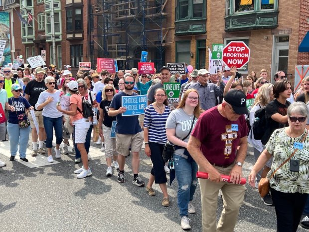 Thousands of abortion opponents gathered in Harrisburg marched toward the Capitol in 2022 during the second annual Pennsylvania March for Life. (TIMES-TRIBUNE FILE)
