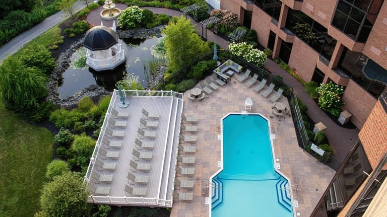 The Woodcliff Hotel & Spa in Fairport features an outdoor...