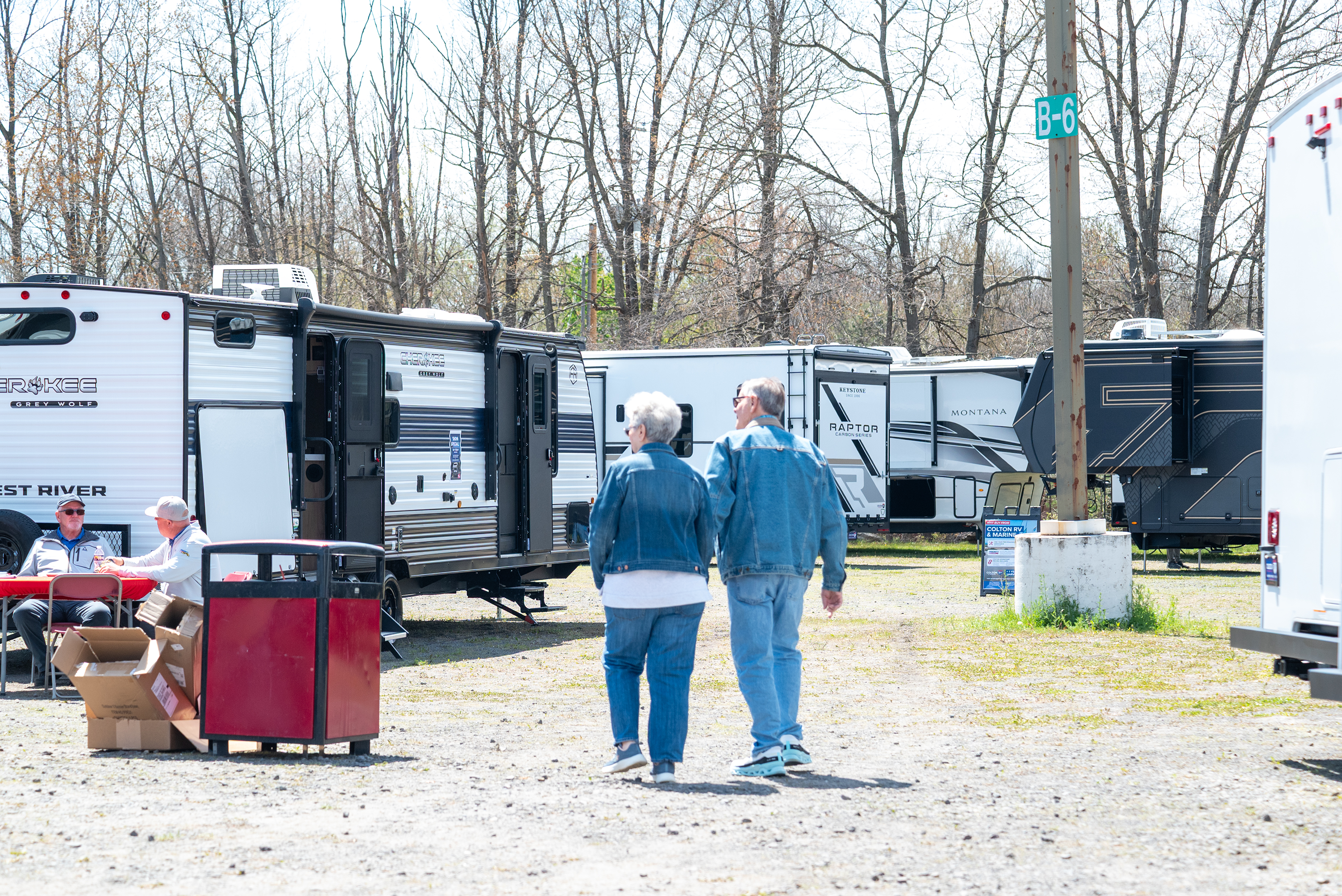 Community members look at campers during the Northeast PA RV...
