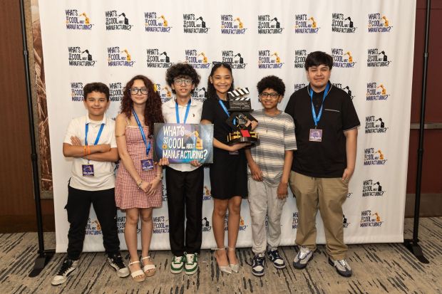 The team from Reading Southwest Middle School won the category of Outstanding Career Pathway for Berks/Schuylkill counties - for its video profile of The Rose Corp. in the 2026 What's So Cool About Manufacturing student video contest. (Courtesy Sahl Communications)