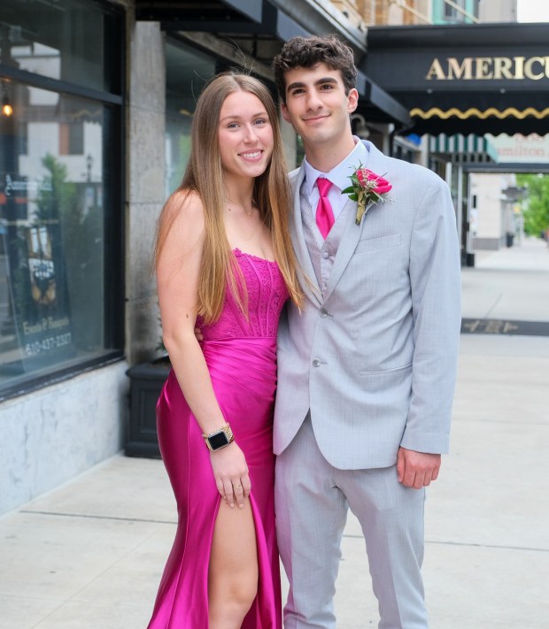 Saucon Valley High School held its prom Friday, May 1, 2026, at the Americus Hotel in Allentown. Students and their guests arrive to the big night. (Sharon Merkel/Special to The Morning Call)