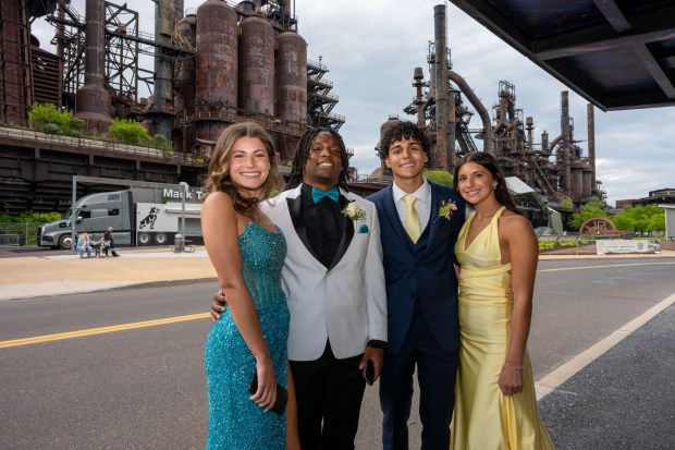 Nazareth Area High School held its prom on Friday, May 8, 2026, at SteelStacks in Bethlehem. Students and their guests arrive to the big night.(Jonathan Broady/Special to The Morning Call)