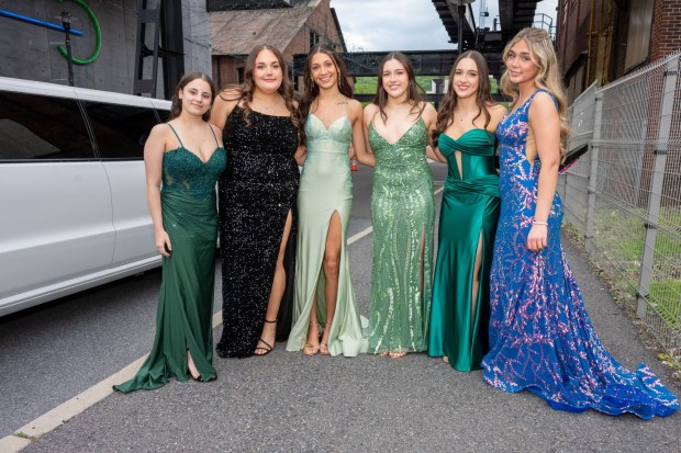 Nazareth Area High School held its prom on Friday, May 8, 2026, at SteelStacks in Bethlehem. Students and their guests arrive to the big night.(Jonathan Broady/Special to The Morning Call)