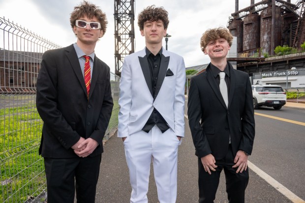 Nazareth Area High School held its prom on Friday, May 8, 2026, at SteelStacks in Bethlehem. Students and their guests arrive to the big night.(Jonathan Broady/Special to The Morning Call)