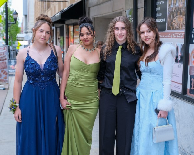 Saucon Valley High School held its prom Friday, May 1, 2026, at the Americus Hotel in Allentown. Students and their guests arrive to the big night. (Sharon Merkel/Special to The Morning Call)