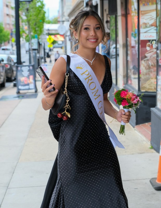 Saucon Valley High School held its prom Friday, May 1, 2026, at the Americus Hotel in Allentown. Students and their guests arrive to the big night. (Sharon Merkel/Special to The Morning Call)
