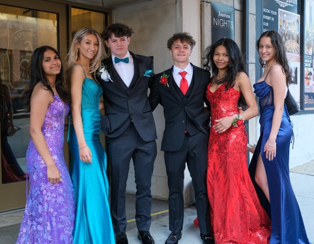 Saucon Valley High School held its prom Friday, May 1, 2026, at the Americus Hotel in Allentown. Students and their guests arrive to the big night. (Sharon Merkel/Special to The Morning Call)