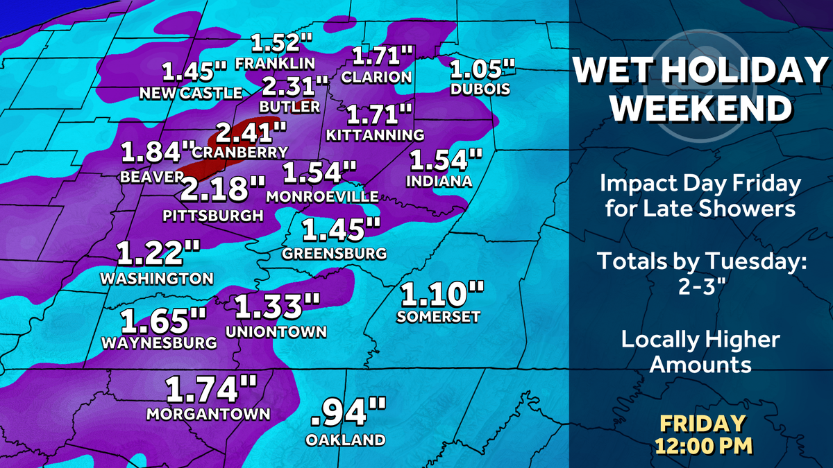 Heavy rain, thunderstorms for Pennsylvania's Memorial Day weekend