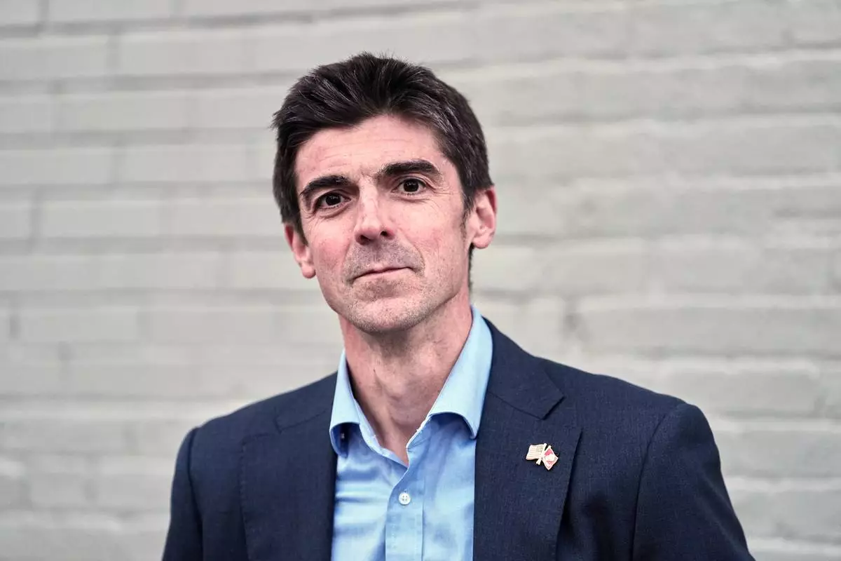 FILE - Ryan Crosswell, a candidate for the Democratic nomination in Pennsylvania's 7th Congressional District, poses for a photograph in Bethlehem, Pa., May 11, 2026. (AP Photo/Matt Rourke, File)