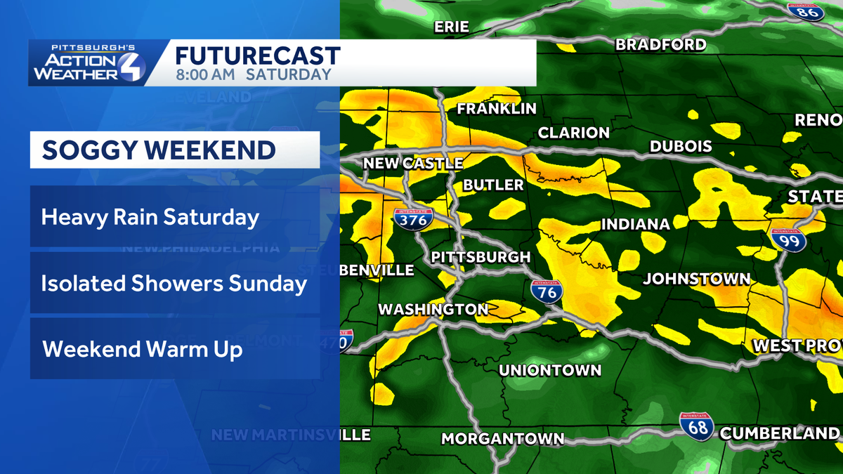 Heavy rain over Western Pennsylvania for Memorial weekend