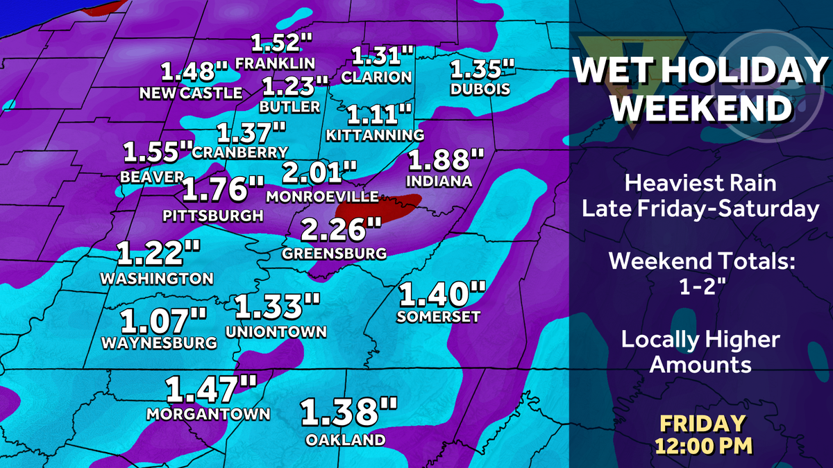 Pittsburgh: Wet Memorial Day Weekend ahead