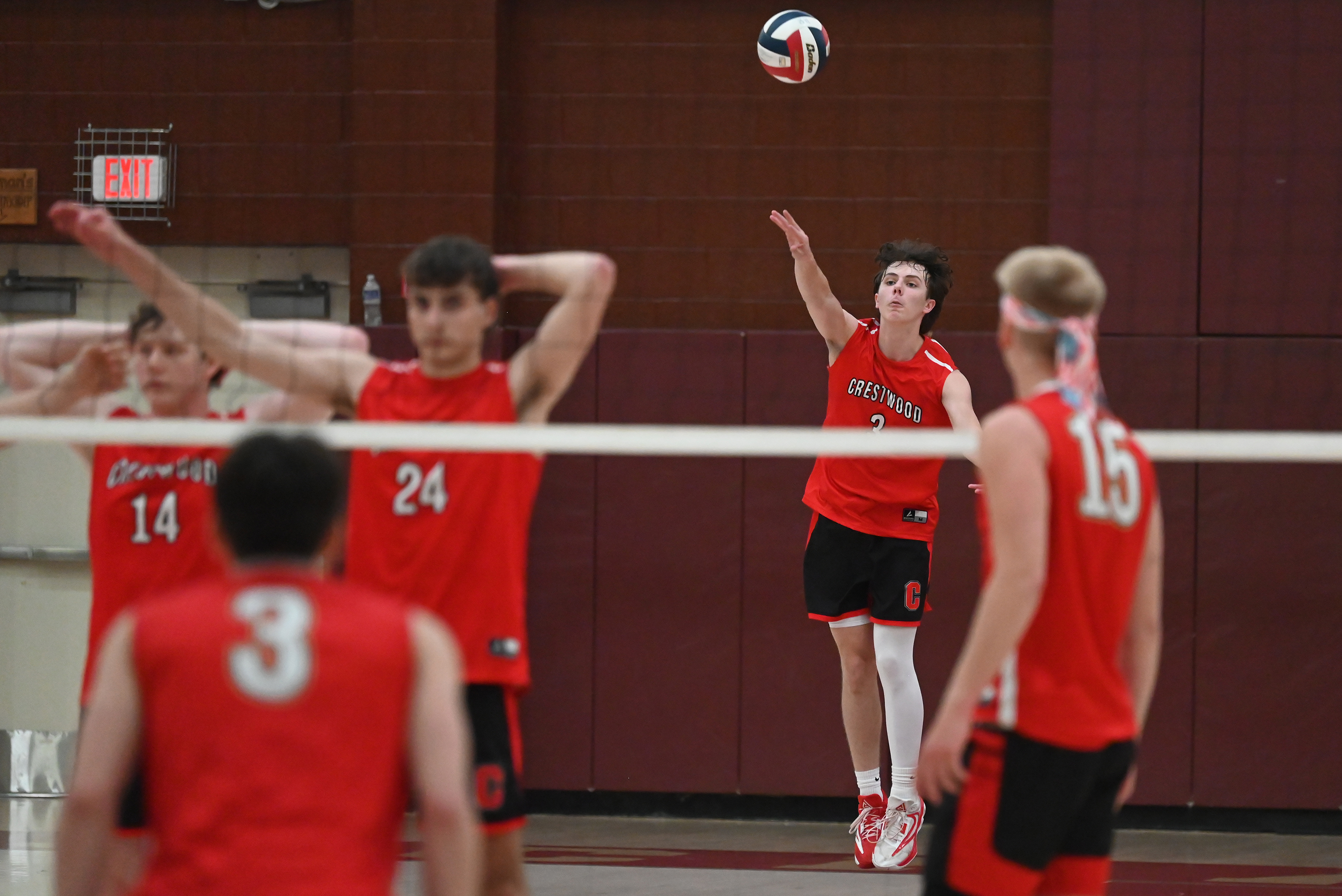 Crestwood’s Larry Little serves during the 2A championship game at...