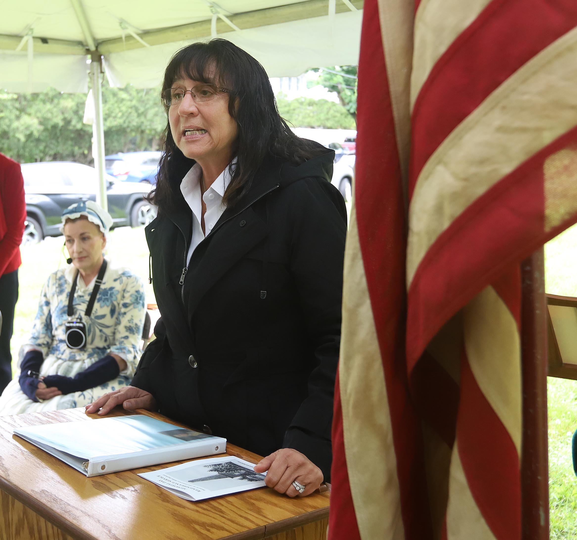 Pennsylvania State Representative Brenda Pugh speaks to the large turnout...