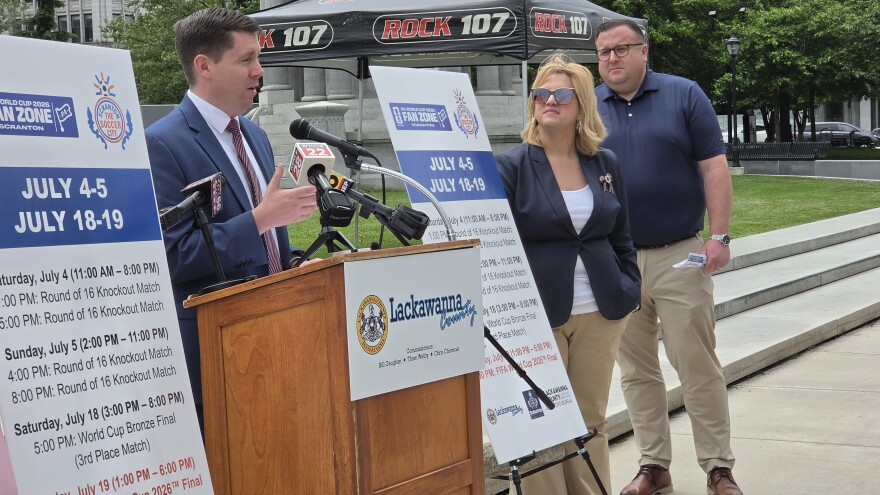 Lackawanna County Commissioner Bill Gaughan says he looks forward to thousands of people watching soccer together at Courthouse Square.