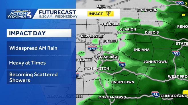 Impact Day: Morning rain, afternoon shower for western PA impact day: morning rain, afternoon shower for western pa