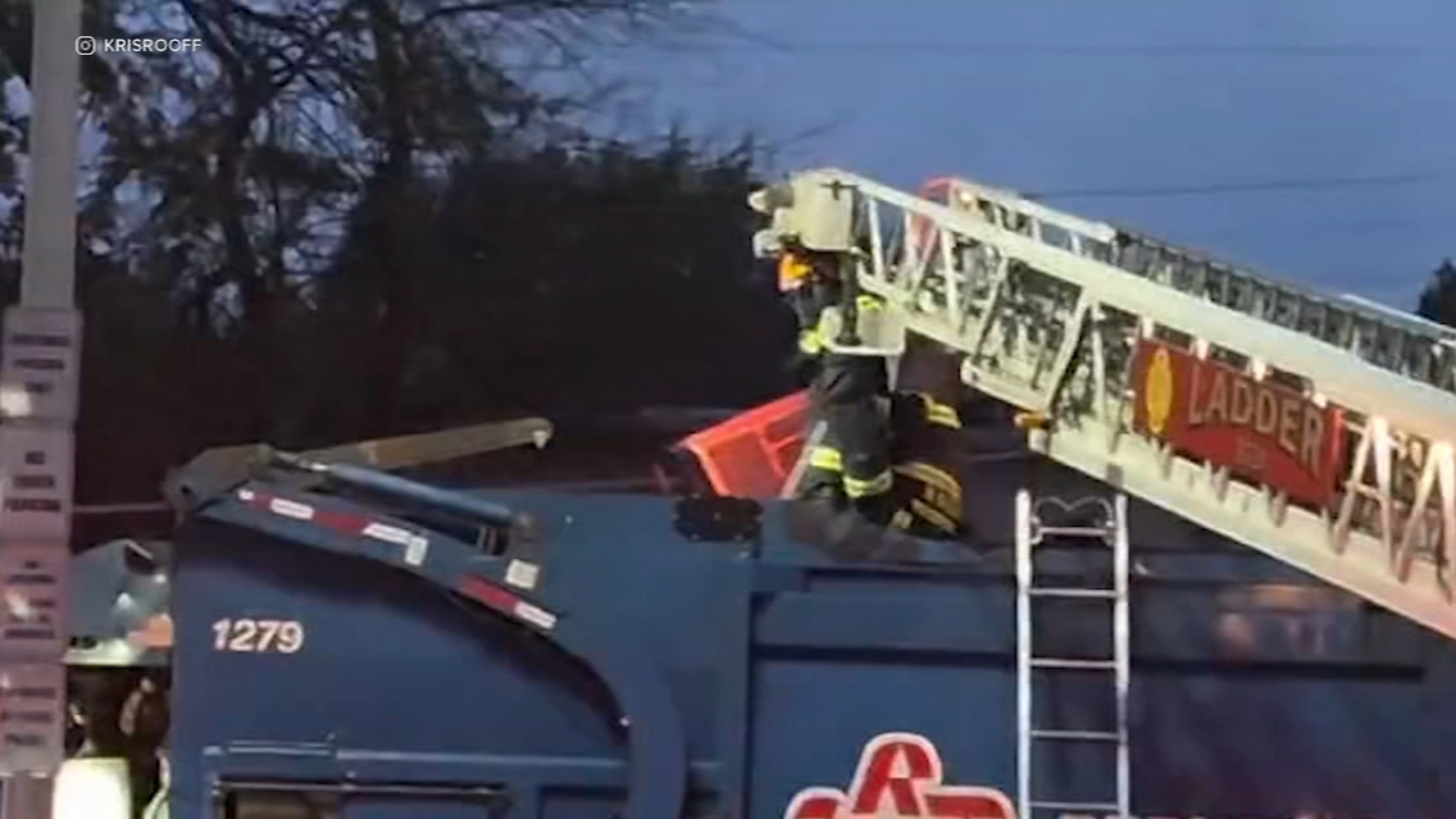 Firefighters rescue man, 2 dogs from a garbage truck in Palmer Township, Northampton County