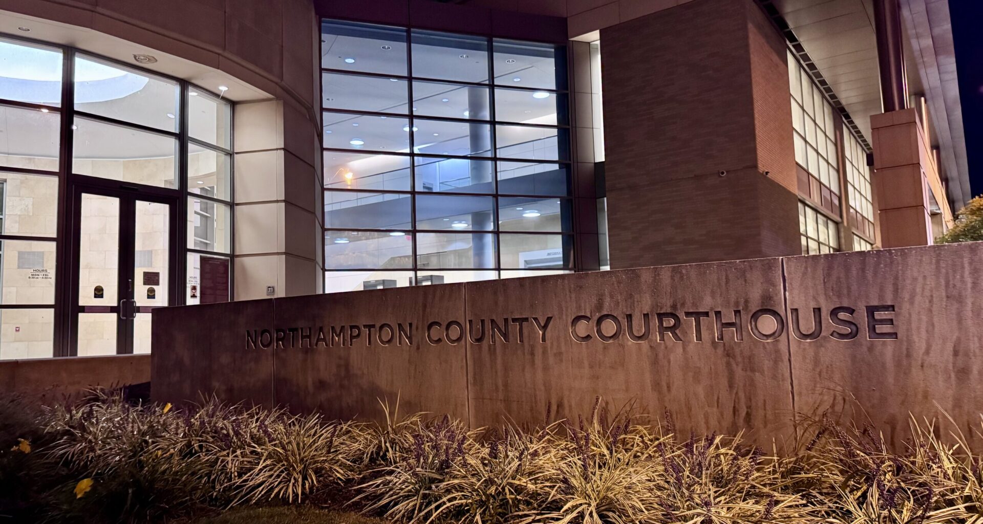 northampton county courthouse at night