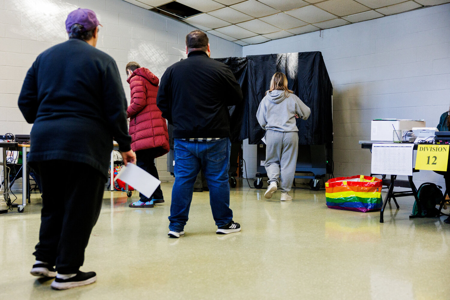 People wait in line to vote during the Pennsylvania Municipal Election in Philadelphia, November 4, 2025.
