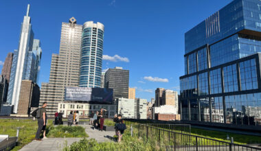 At 45,000 square feet, the PECO green roof includes an observation deck and an area featuring large planters filled with native grasses and perennials.