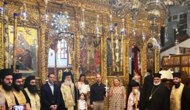 BAPTISM OF THE CHILD OF A GREEK DIPLOMATIC FAMILY AT THE GROTTO OF BETHLEHEM - Jerusalem Patriarchate