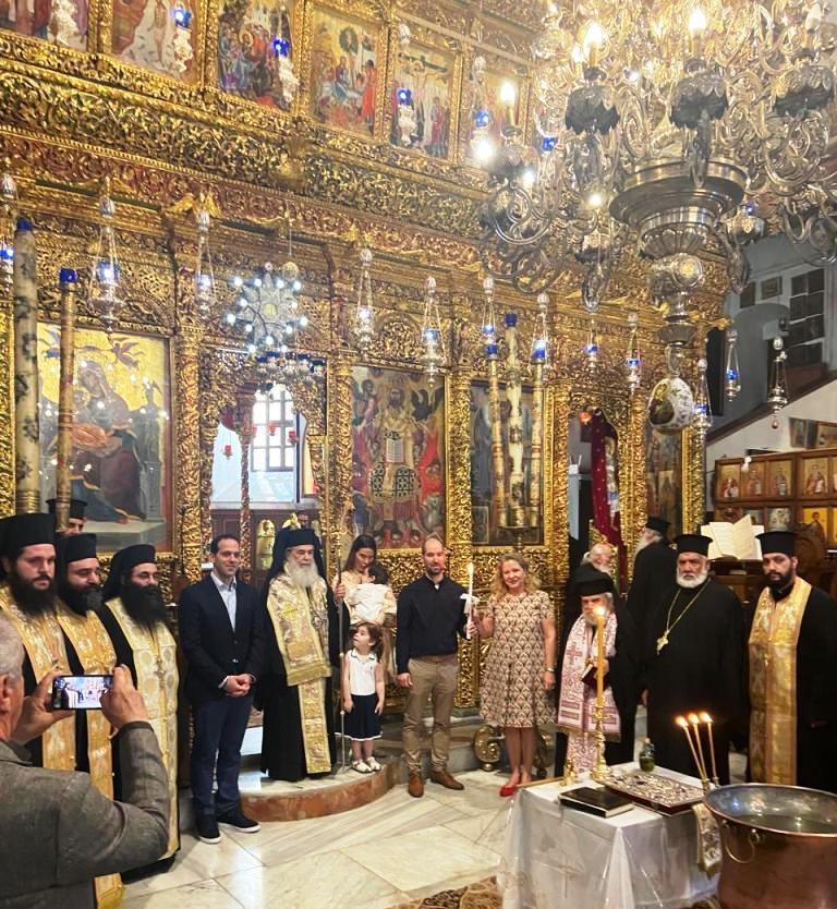 BAPTISM OF THE CHILD OF A GREEK DIPLOMATIC FAMILY AT THE GROTTO OF BETHLEHEM - Jerusalem Patriarchate