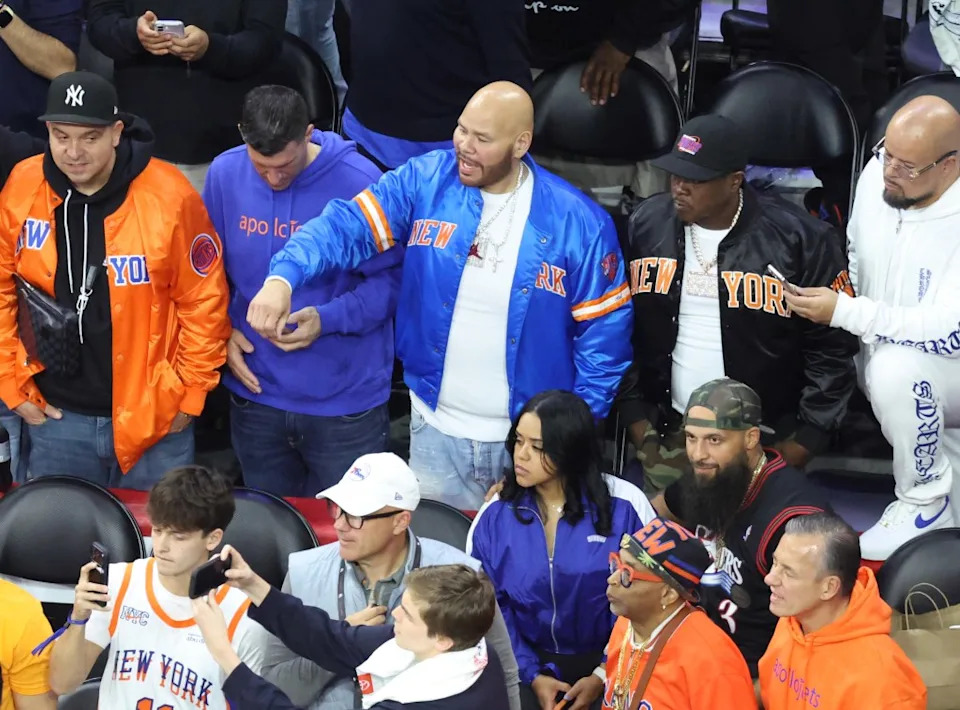 Rapper Fat Joe watching the game in the fourth quarter. Charles Wenzelberg / New York Post