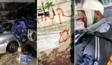 Settlers said to torch car, steal phones and beat Palestinians in West Bank attacks