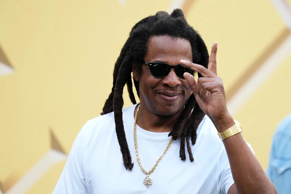 The clip was taken at a private show hosted by Jay-Z (seen here at the FIFA Club World Cup 2025 match) in Philadelphia ahead of his headlining gig at The Roots Picnic Festival. NurPhoto via Getty Images