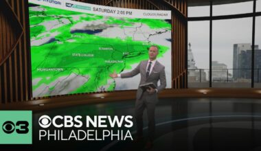 Scattered showers clearing out Thursday, but rain returns to the Philadelphia area on Saturday