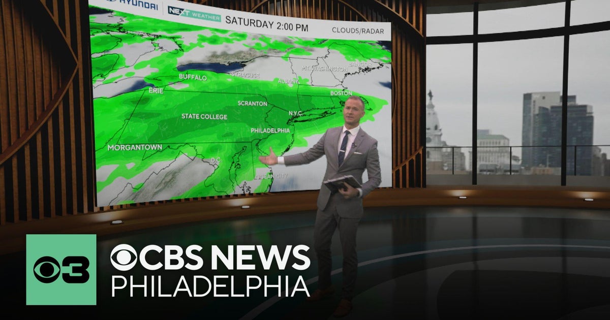 Scattered showers clearing out Thursday, but rain returns to the Philadelphia area on Saturday