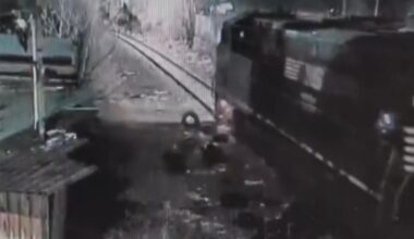 Video shows freight train plow through illegally dumped tires on North Philadelphia tracks