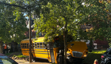 School bus crashes into tree in Pittsburgh's Highland Park neighborhood