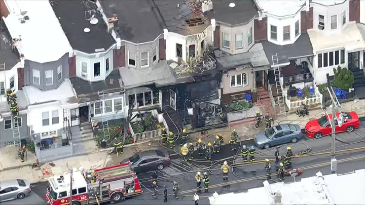 Fire crews work to put out flames at Kingsessing rowhomes – NBC10 Philadelphia