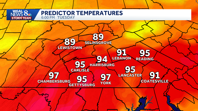 Tuesday's highs Tuesday's highs