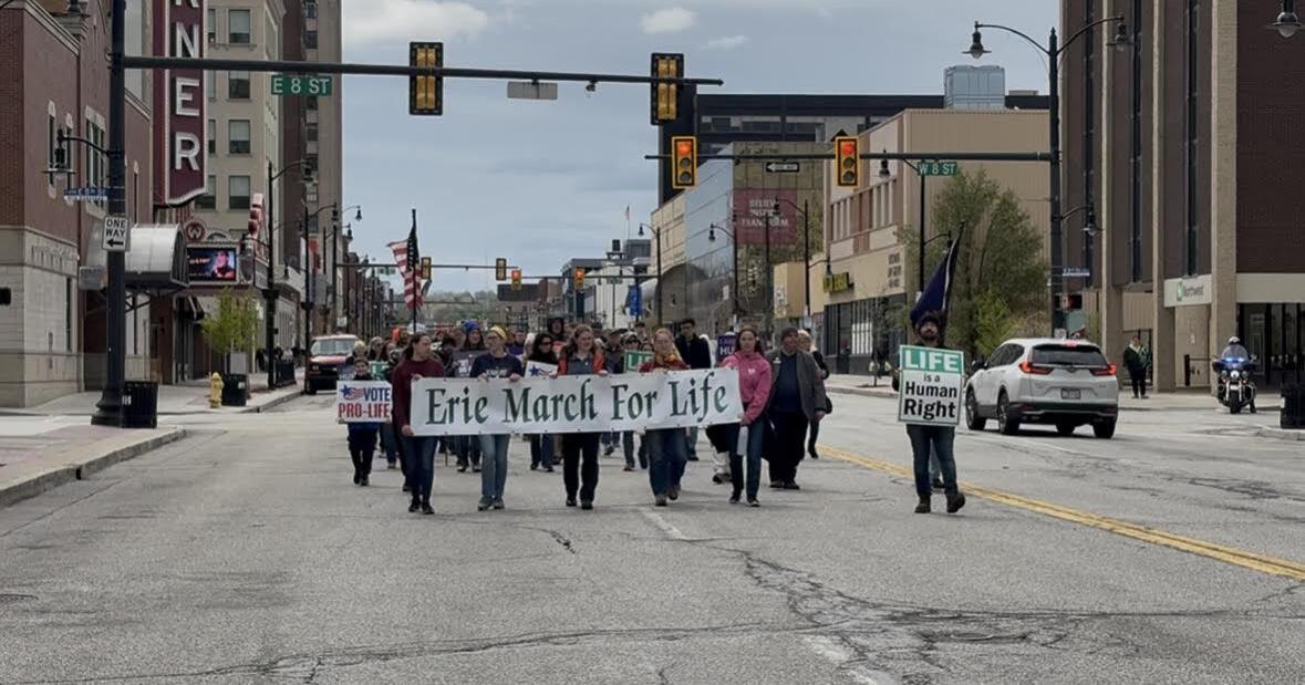 Hundreds gather in Erie downtown for annual march for life | News