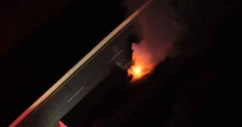 State Police: Amazon delivery truck erupts in flames on Turnpike in Lehigh Co. | Allentown Area