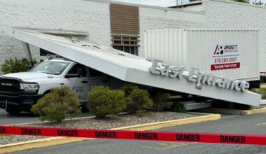 Truck trailer causes canopy to fall in Northampton County | Slate Belt Area