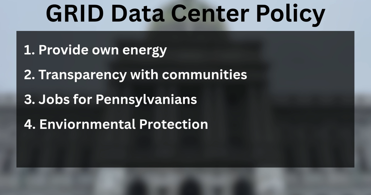 GRID Lines Out Data Centers Rules in Pennsylvania | Harrisburg