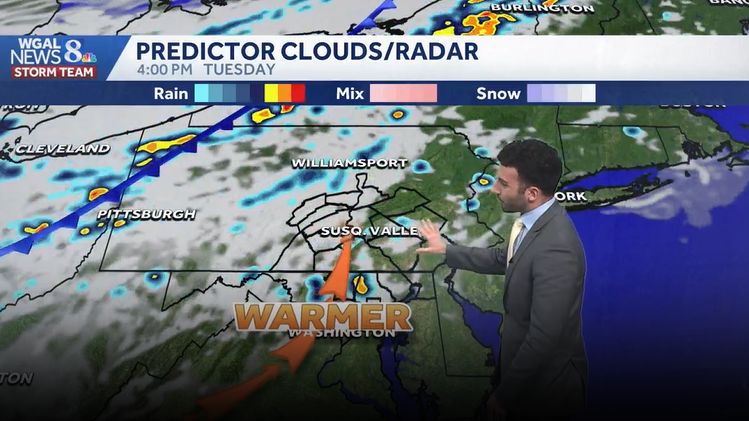 Clear & calm overnight; milder early week & rain returns midweek for south-central Pennsylvania
