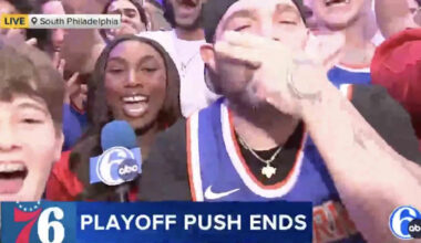 Knicks fans completely take over Philadelphia local broadcast, too