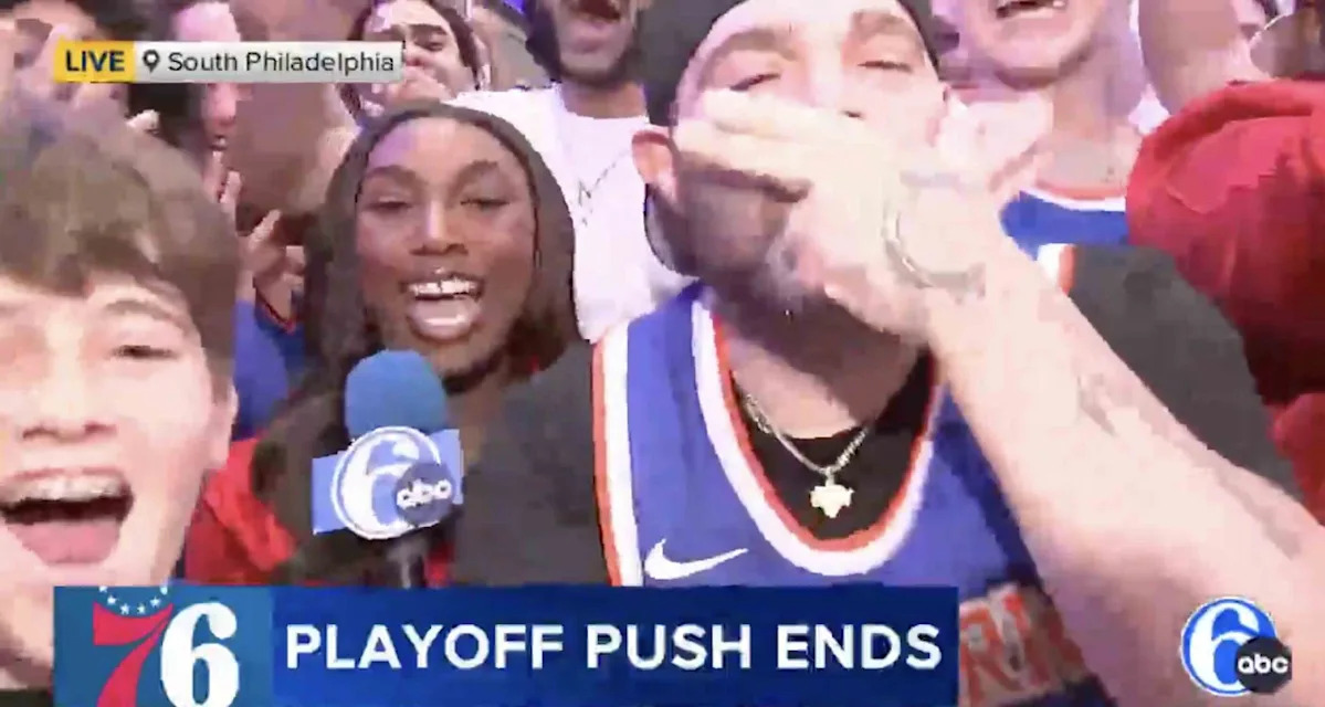 Knicks fans completely take over Philadelphia local broadcast, too