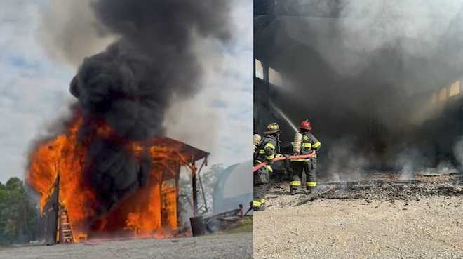 Shed fire in Armstrong County Shed fire in Armstrong County