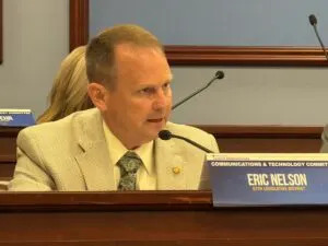 Rep. Eric Nelson (R-Westmoreland) shares his concerns in committee about a bill regulating the use of artificial intelligence in healthcare on May 5, 2026. (Photo by Whitney Downard/Pennsylvania Capital-Star)