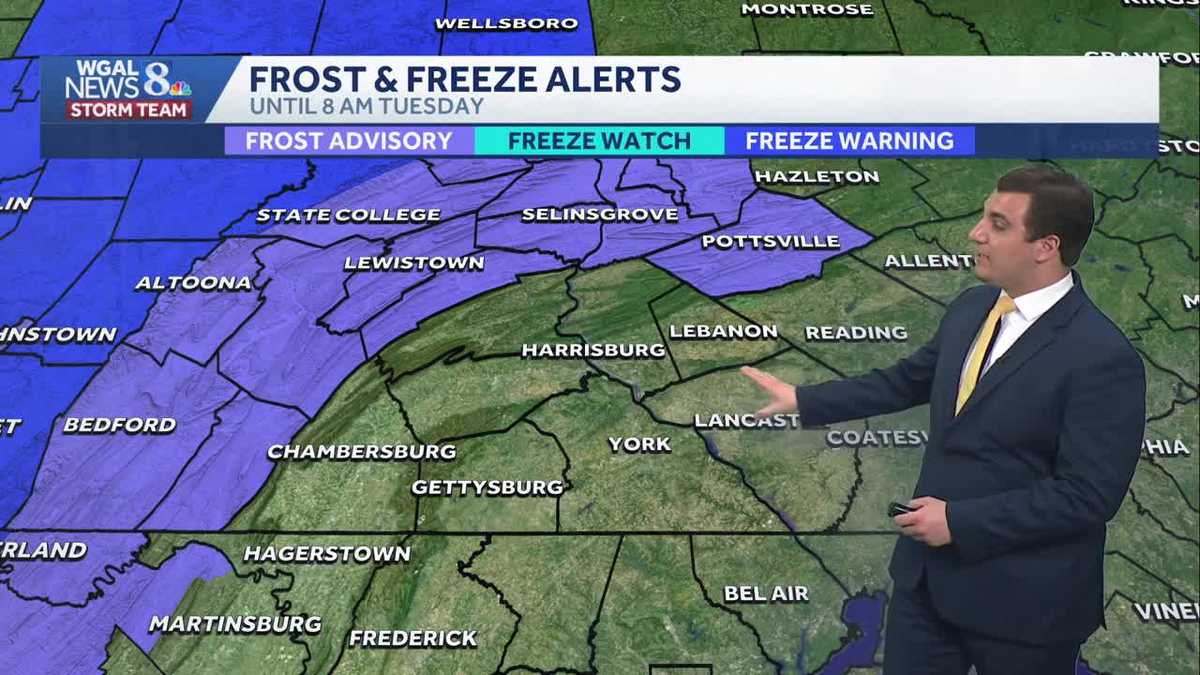 Frost Advisory For Some Tonight; Pleasant Tuesday