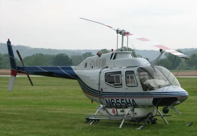 A helicopter is used to treat large waterways like the Susquehanna River during black fly season.