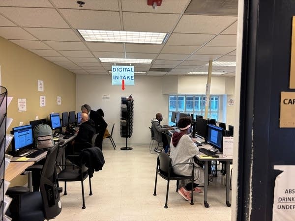 People on computers.