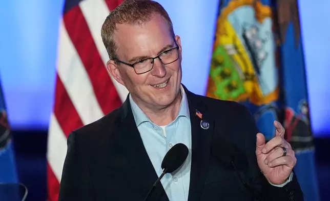 Pennsylvania state Rep. Brian Munroe, D-Bucks, speaks at Pennsylvania Gov. Josh Shapiro's election night watch party in Warminster, Pa., Tuesday, May 19, 2026. (AP Photo/Matt Rourke)
